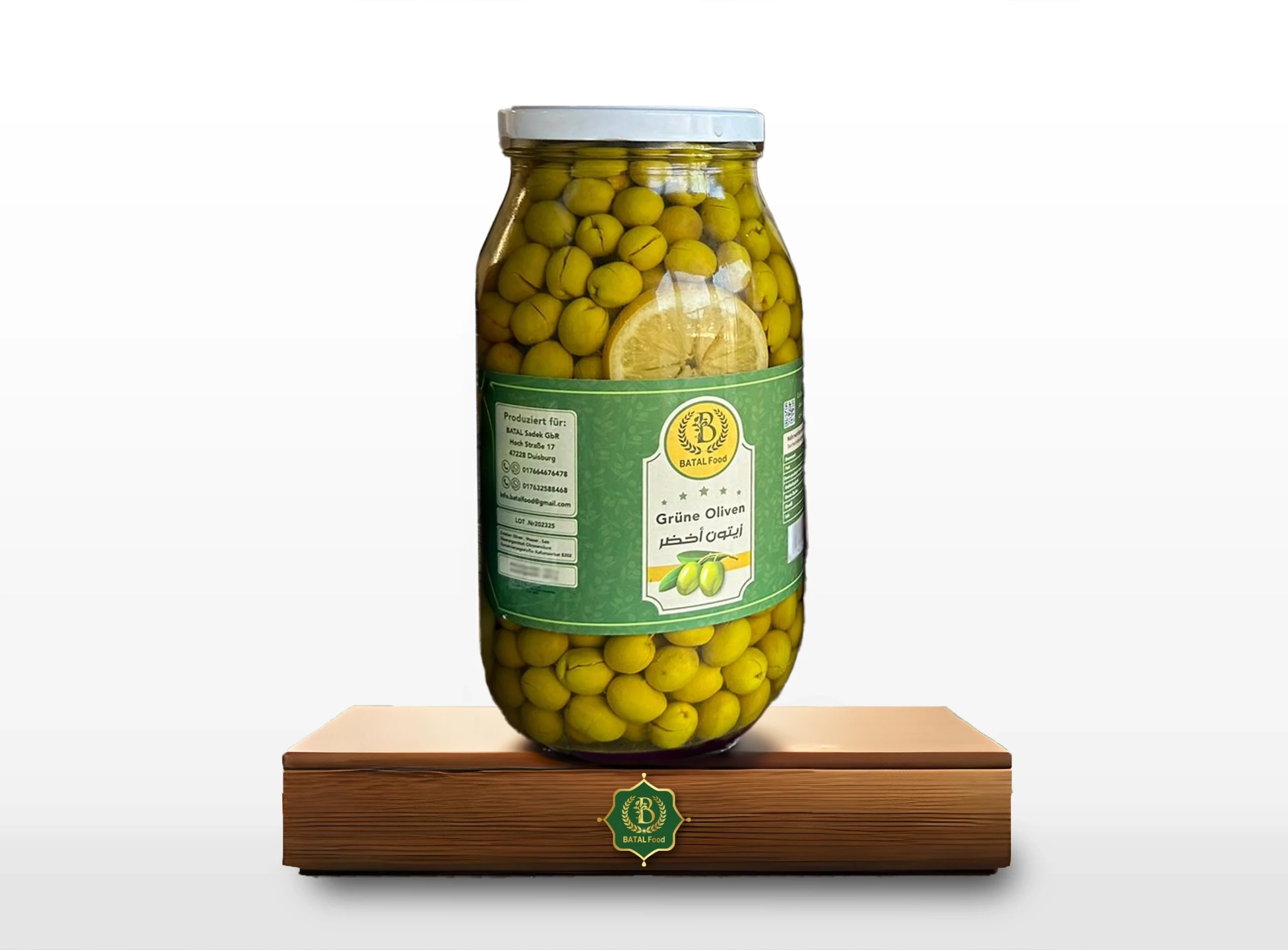 ‏‏Grüne Olive 1800g زيتون أخضر